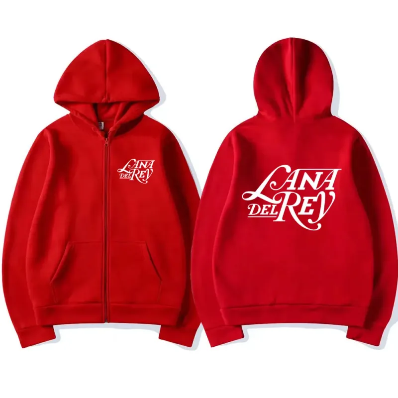 Lana Del Rey Logo graphique sweat à capuche avec fermeture éclair hommes femmes Vintage surdimensionné sweat zippé mode polaire vestes à capuche Streetwear — image 7