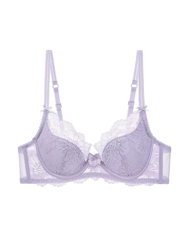 Reggiseno di pizzo francese viola ricamato con ferretto morbido minimizzatore busto grande ascensore anti-abbassamento raccolta supporto lingerie quotidiana set reggiseno 32-38