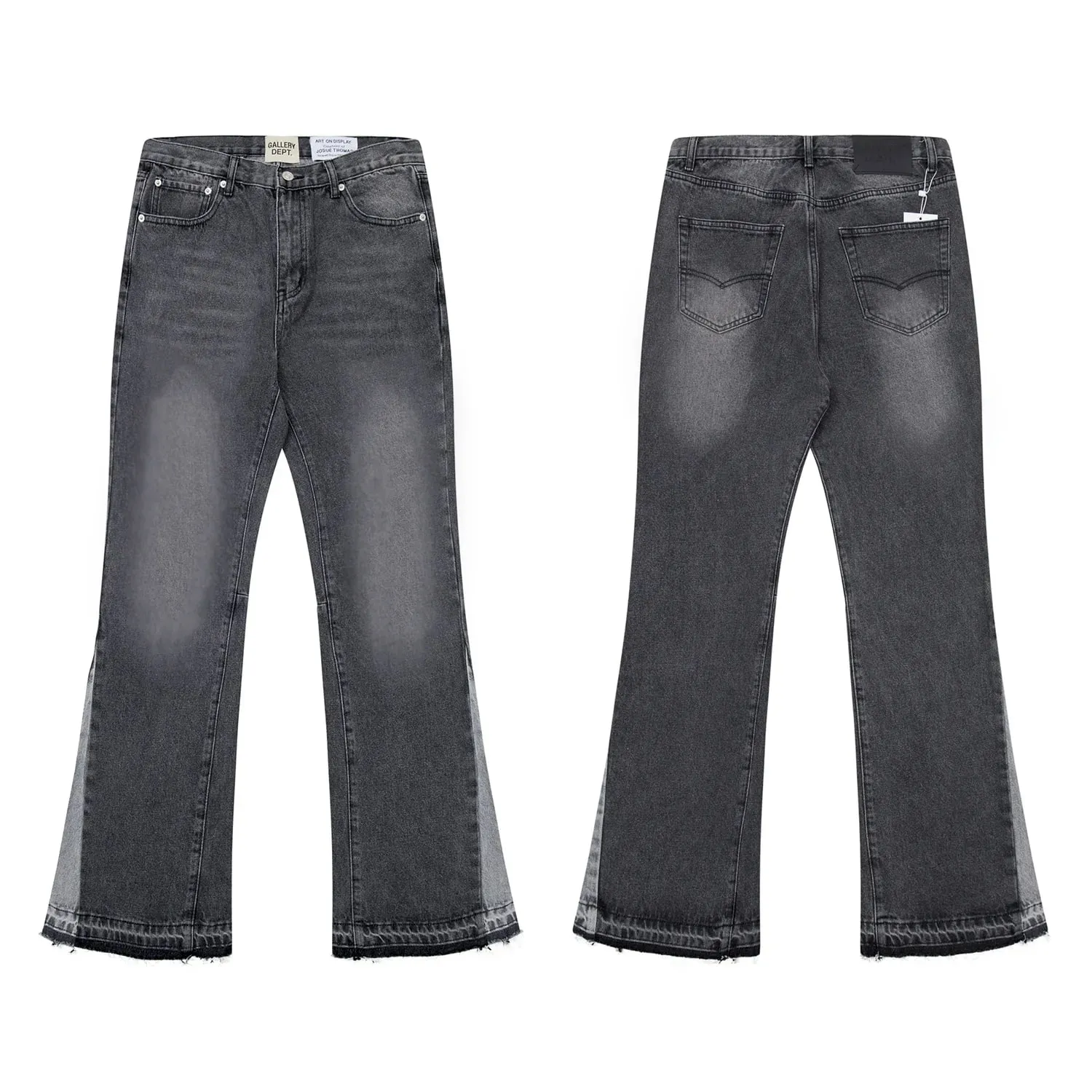 Denim Bell-bottoms Washed And Worn Patchwork Jeans