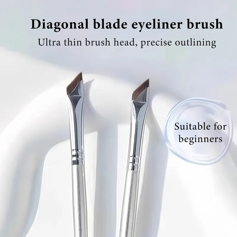 1/2/3PCS Professional Ultra Thin Angled Eye Liner Brush Fine Angle Flat Eyebrow Contour Makeup Detail Brushes Face Makeup Tools