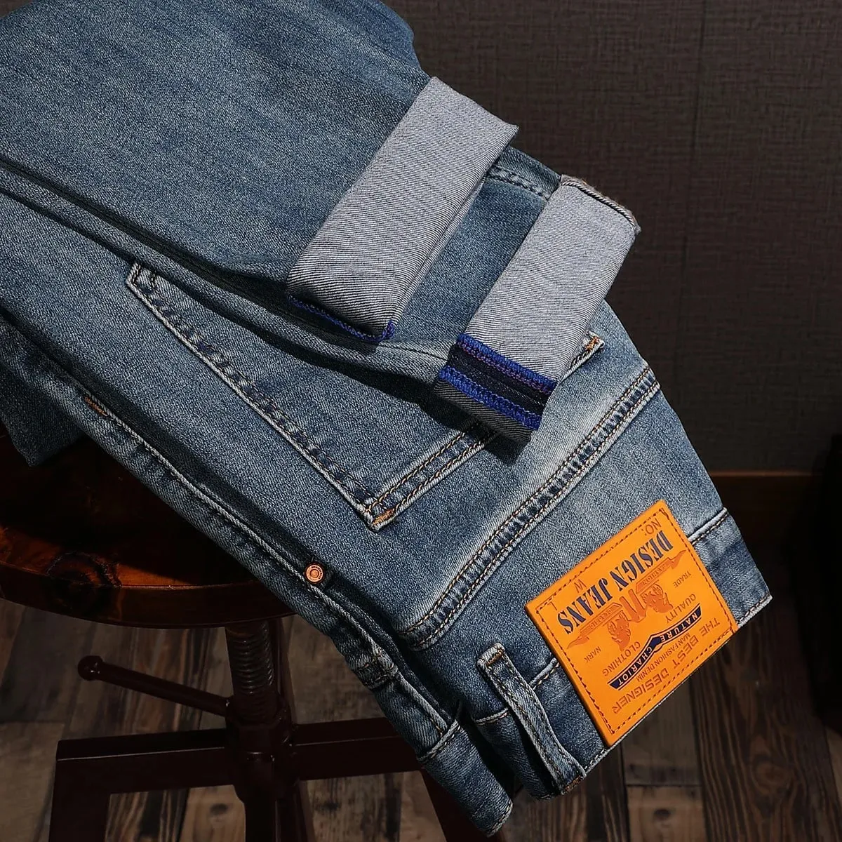 High-end Summer Thin Jeans Men20252023 Trend Embroidered Straight Casual Luxury Long Pants