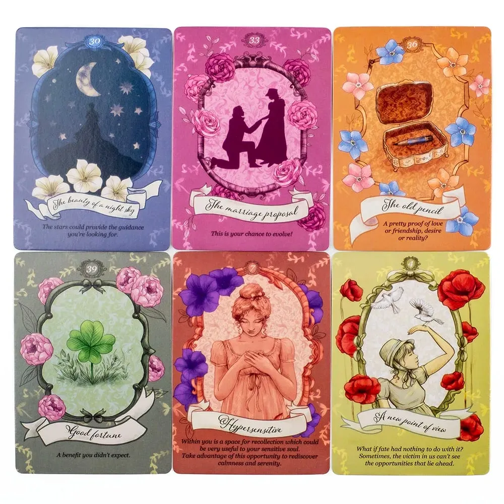 Jane Austen Oracle Deck 40-Card Literary Divination Set Regency-Style Illustration Tarot Cards 10.3*7.3cm