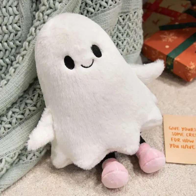 Simulation Little Ghost Interactive Handmade Cartoon Ghost Fluffy Collection Holloween Ghost Pillow Home Decor — image 2