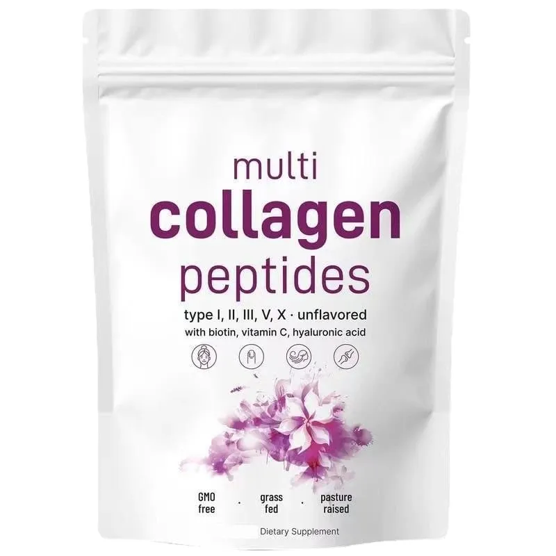 Multi Collagen Peptides Pulver Type I II III V med Biotin Vitamin C & Hyaluronsyre Understøtter Hud Hår Negle til Mænd Kvinder
