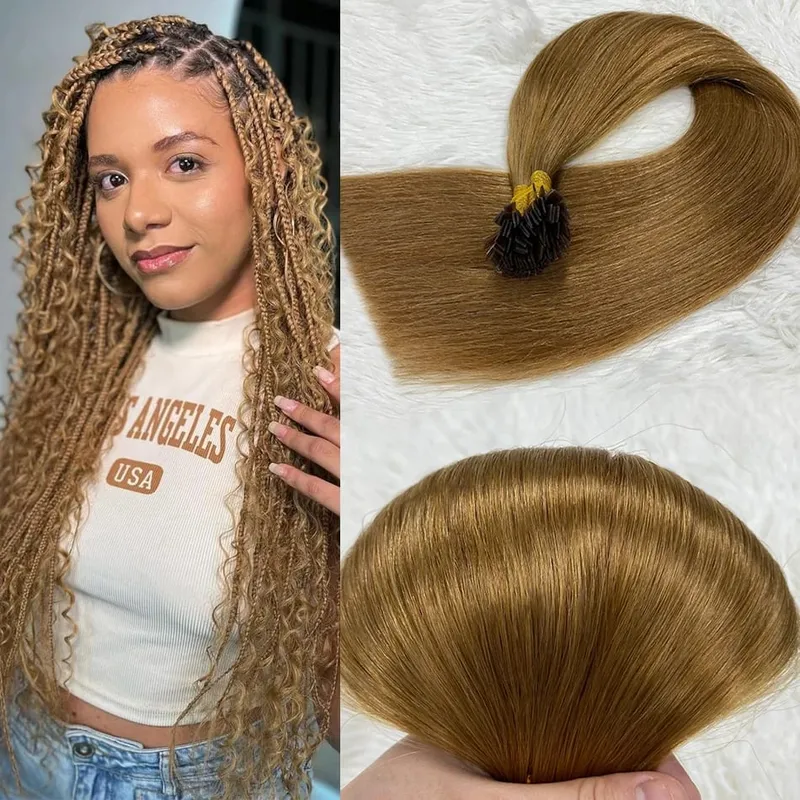 Human Hair Flat Tip Extension Remy Hair18-30inch Real Remy Silky Straight Black Brown Pre Bonded Keratin Fusion Hair