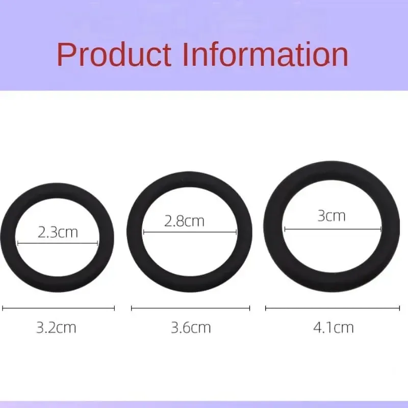 3Pcs/Set Cock Rings Silicone Penis Ring Male Delay Ejaculation Penis Lasting Erection Scrotum Testis Restraint Sex Toys For Men