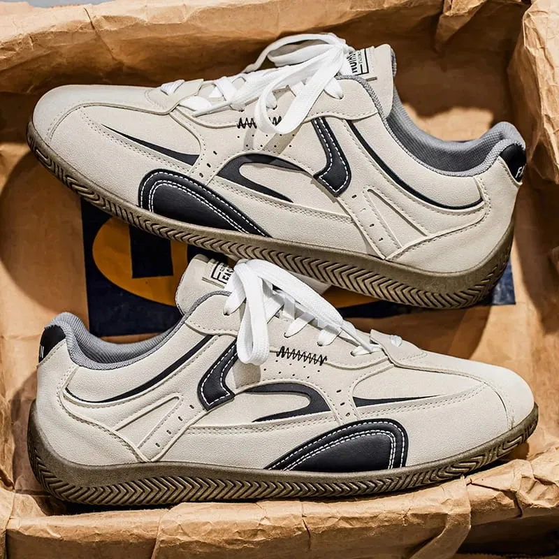 Retro Casual Sneakers for Men | Classic Low-Top Trainers with Contrast Stitching