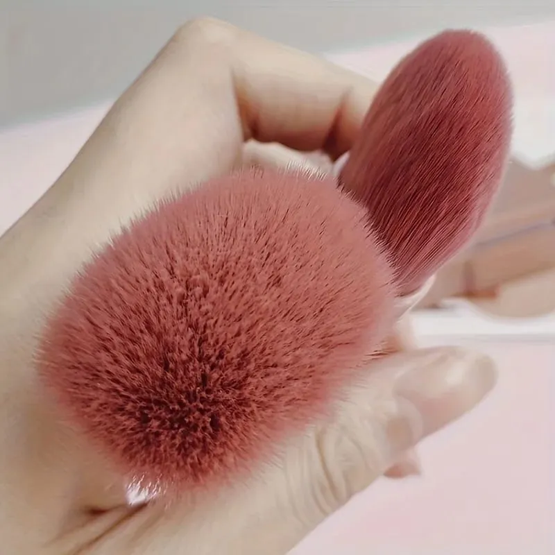 Rejsevenlig 5 stk makeup børstesæt med kompakt spejl og minietui Alsidig øjenskygge og løse pudderbørster