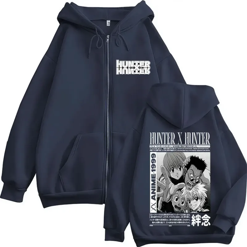 Anime Hunter X Hunter Kurapika Killua Zoldyck GON FREECSS Leorio Zipper Hoodies Men Women Zip Up Hooded Sweatshirts Jackets — image 4