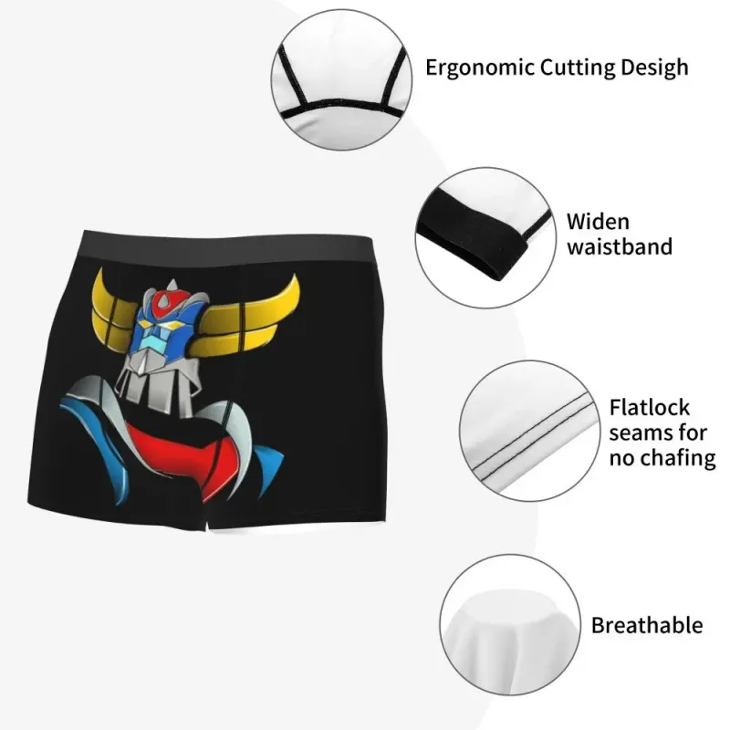Custom Novelty Goldorak Ufo Robot Grendizer Boxers Shorts Panties Male Underpants Breathbale Briefs Underwear — image 12