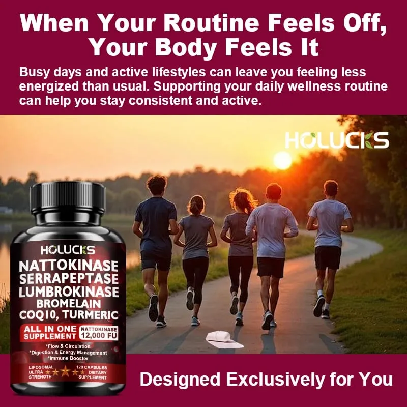 Nattokinase Supplement with COQ10 for Cardiovascular & Circulatory Support Heart Health Vegan & Gluten Free