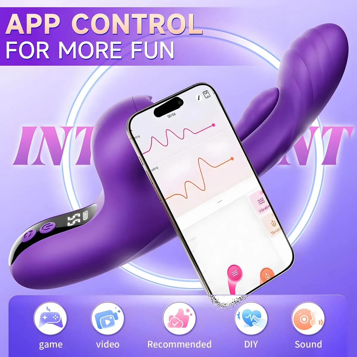 Vibromasseur vaginal 3 en 1 pour femmes, contrôle par application, lapin, tapotement, battement, langue remue, masturbateur point G, jouets sexuels pour adultes