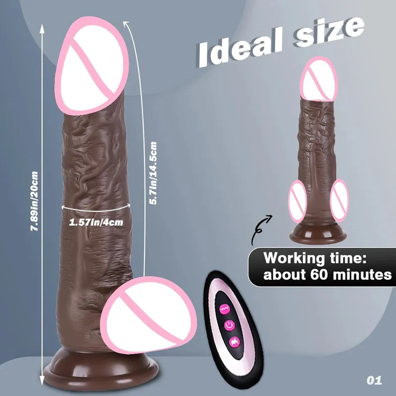 9 Vibration Modes 3 Stretching And 3 Shaking Modes Dildo Electric Female Sex Toy Silicone Dildo Telescopic Vibration Heating 18+
