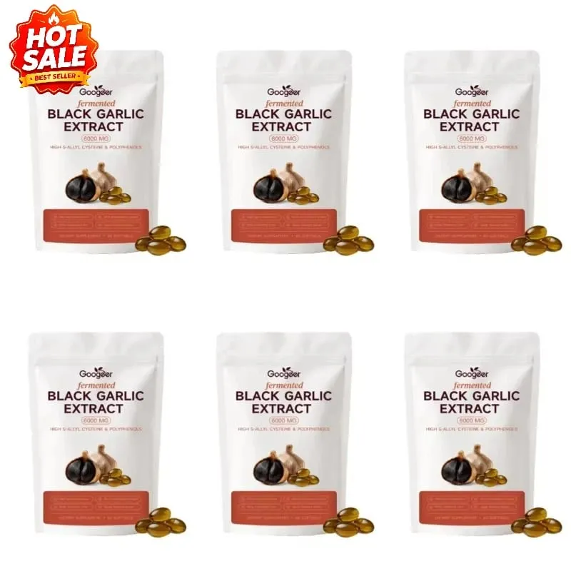 Googeer Fermented Black Garlic Extract 6000MG Softgels Antioxidant Immune Support S-Allyl Cysteine Men Women 60 Softgels 60 Days
