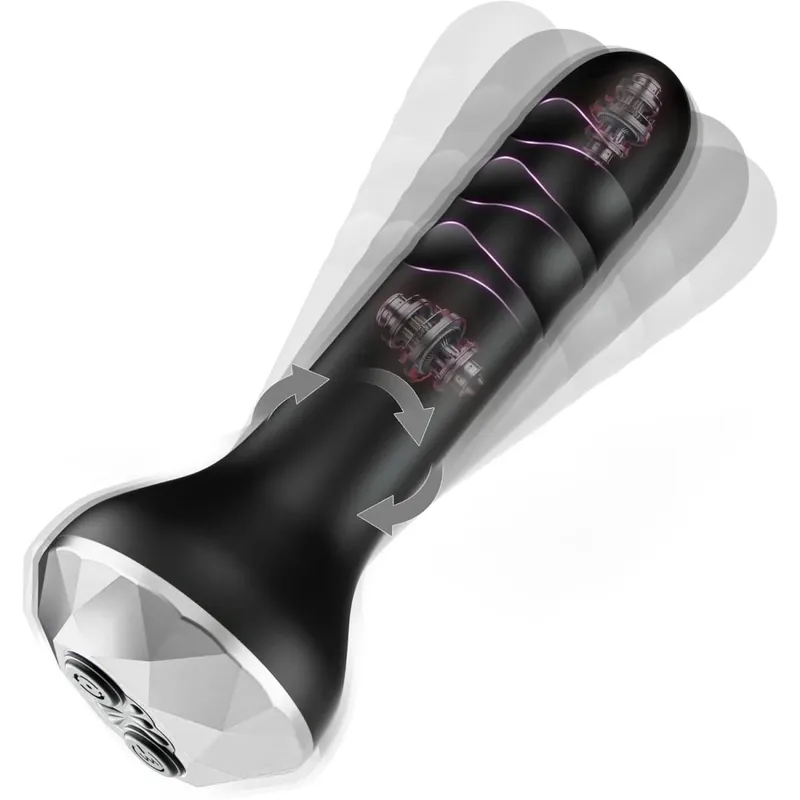 Vibrator Butt Plug Anal Toys Prostate Massager with 10 Vibrating Rotating Beginner-Friendly Anal Plug Sex Toys for Men Women