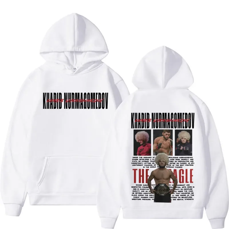 Khabib Nurmagomedov THE EAGLE Merch Sweatshirt Vêtements pour hommes Harajuku Classique Sweats à capuche surdimensionnés Polaire Sweat à capuche confortable de haute qualité — image 7