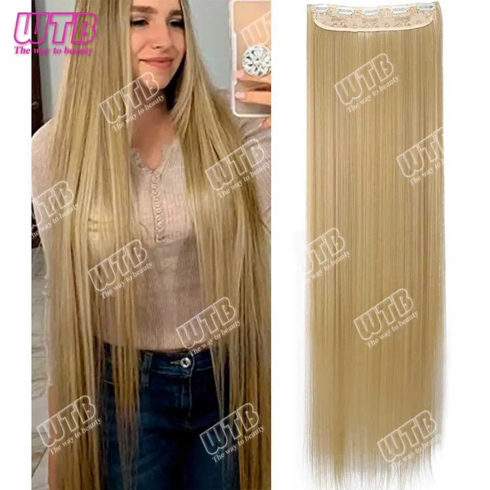 Extra Long Straight Synthetic 5 Clip Hair Extensions Ponytail Extension For Ladies Girls 20~40 Inches Clip In Extensions Hairpie
