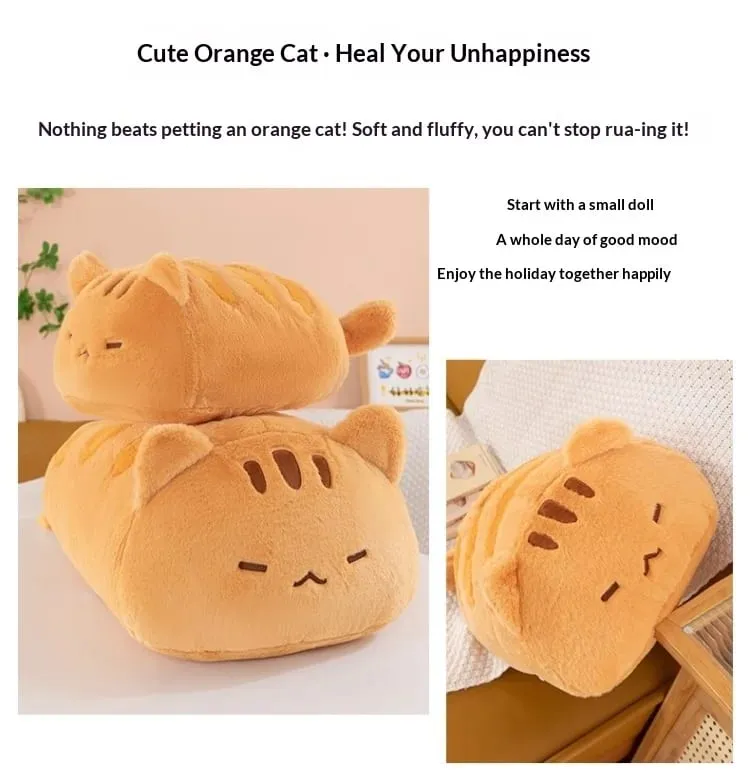 55/90cm Soft Cute Lying Cat Plush Pillow Nap Lumbar Back Support For Women Office Home Bedroom Sleeping Comfort Plush Cat Doll