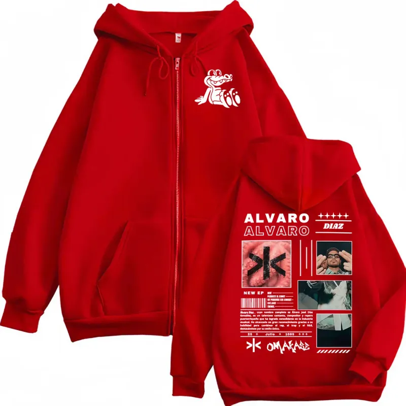Alvaro Diaz Omakase New Album 2026 Zip Up Hoodies Men's Harajuku Vintage Jacket Sweatshirts Casual Fleece Cardigan Zipper Hoodie