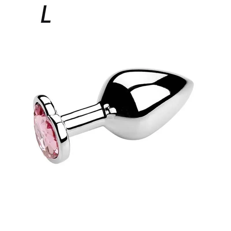 5 Sizes Stainless Steel Crystal Heart Anal Plug Removable Butt Plug Stimulator Prostate Massager Anal Sex Toys Dildos