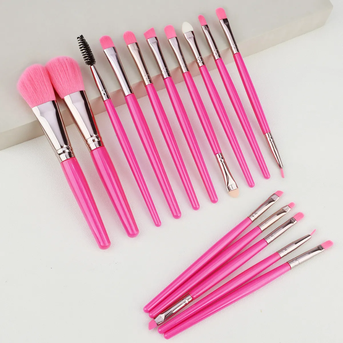 15pc Makeup Brushes Set Face Eyes Make Up Brush Eyelash Eyeshadow Eyebrow Eyeliner Foundation Powder Blush Highlight Lips Brush