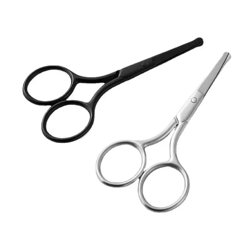 1Pc Stainless Steel Nose Hair Mini Small Scissors Eyelash Facial Hair Straight Round Tip For Eyebrows Nail Beard Manicure Makeup — image 3