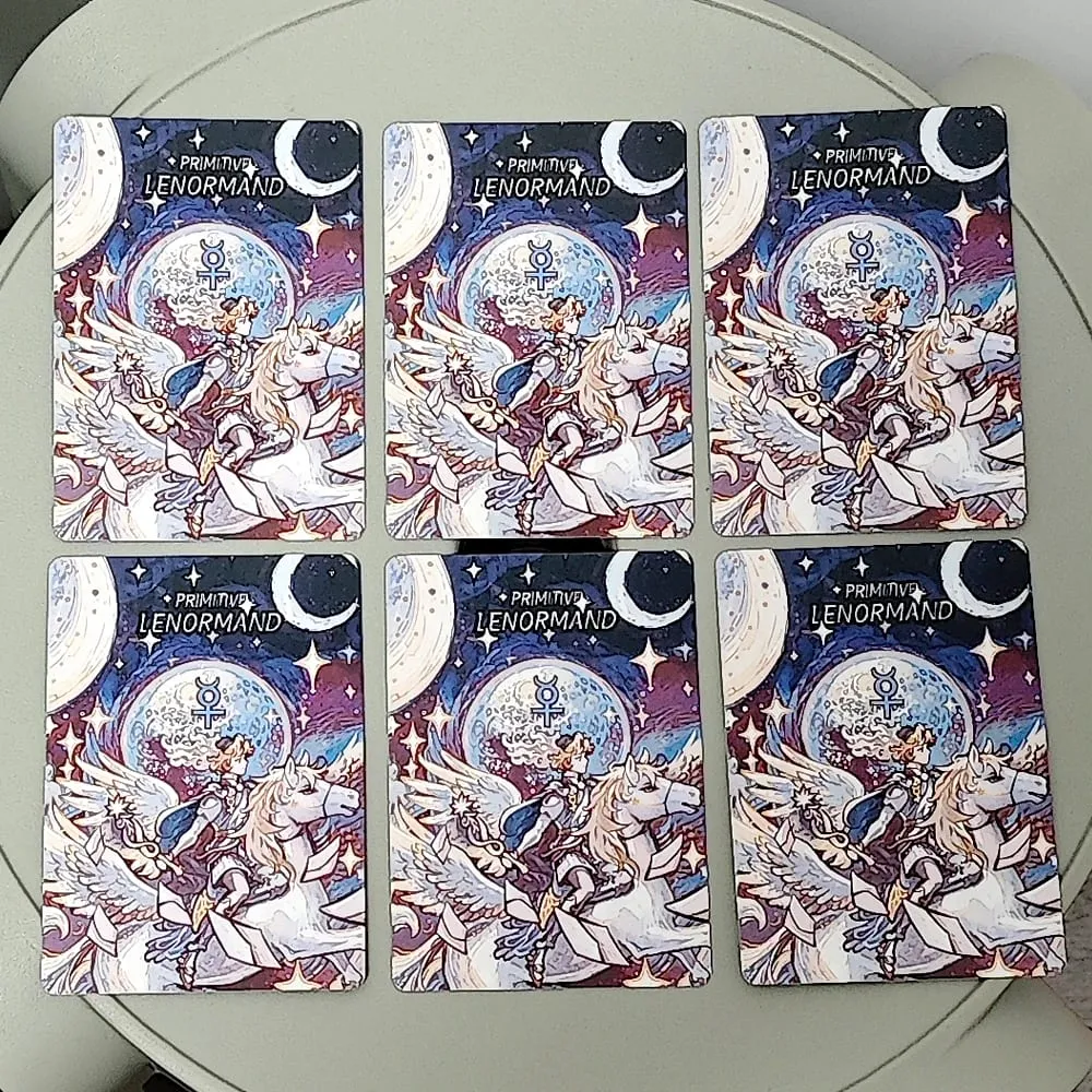 42 Stück anfängerfreundliche Lenormand-Karten, Primitives Lenormand-Deck, Rana-System, 9 x 6 cm