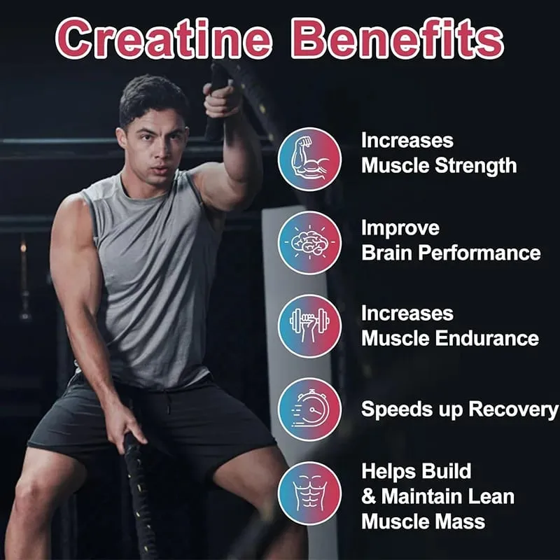 Gomitas de monohidrato de creatina Kexinsh, 6000 mg, creatina masticable sin azúcar para la fuerza muscular, aumento de energía para el desarrollo muscular