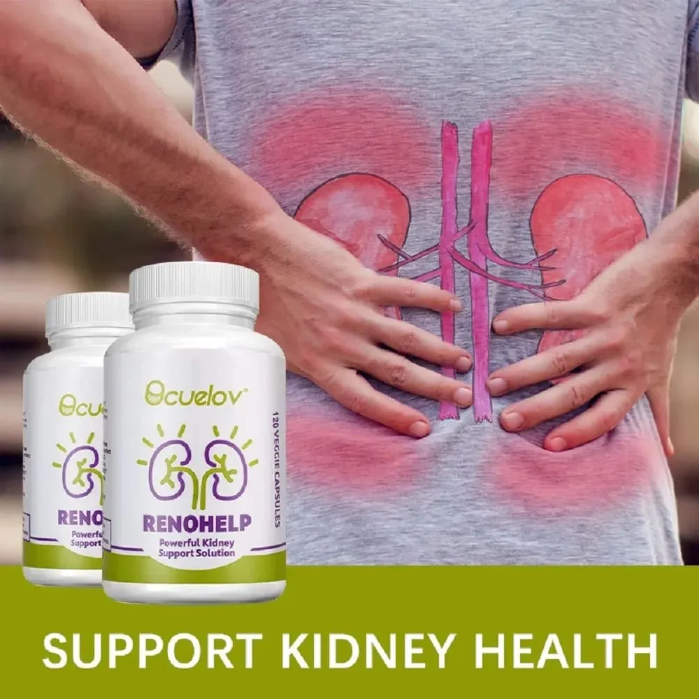 Poderoso suplemento natural de suporte renal para função renal saudável, suporte para saúde do trato urinário, vegano e sem glúten