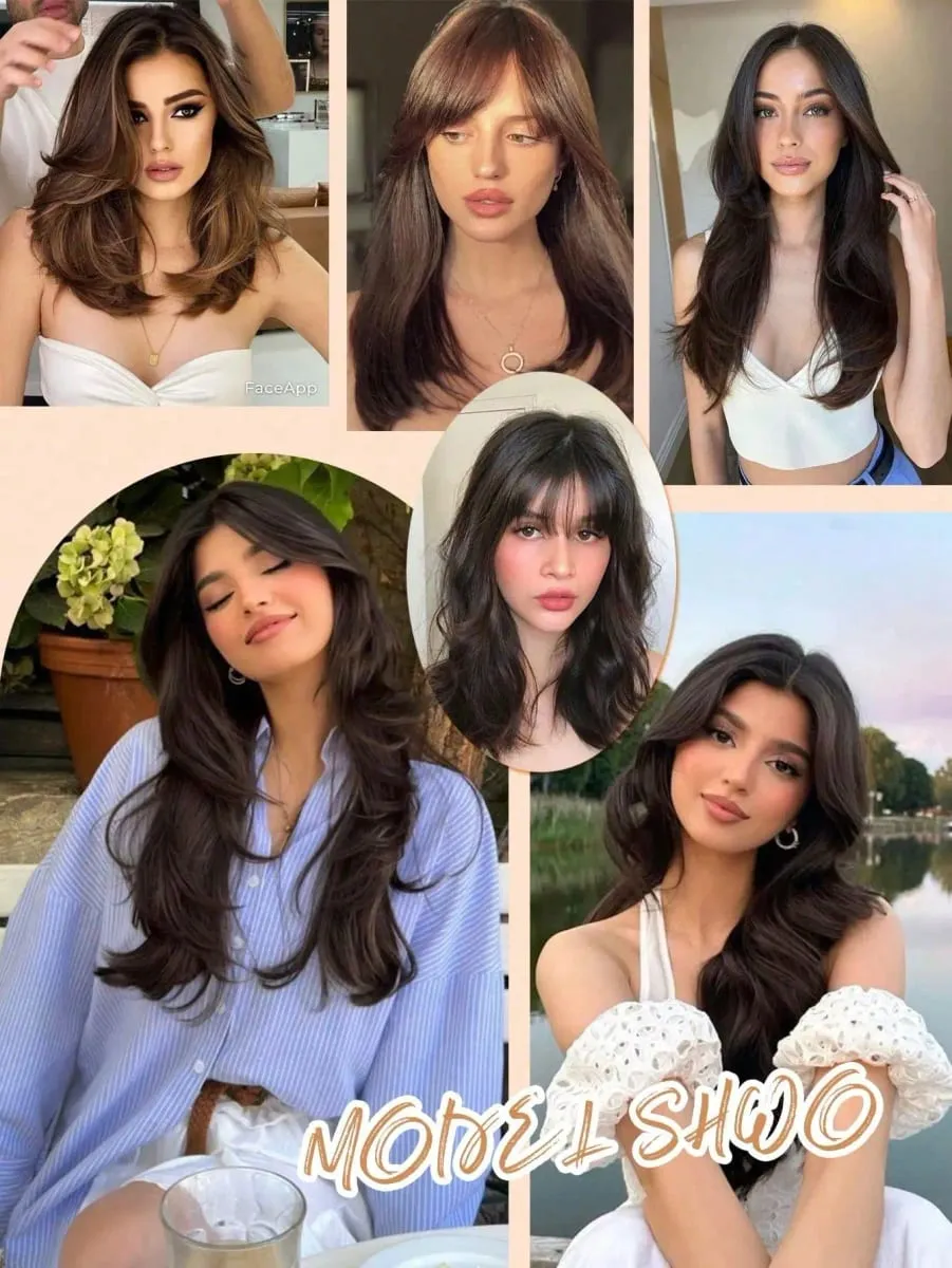 Synthetic V-Shaped Long Curly Wavy Hair Extension Synthetic Wig Layered Hair Extension Hair Pad Fluffy Top Increase Hair Volume