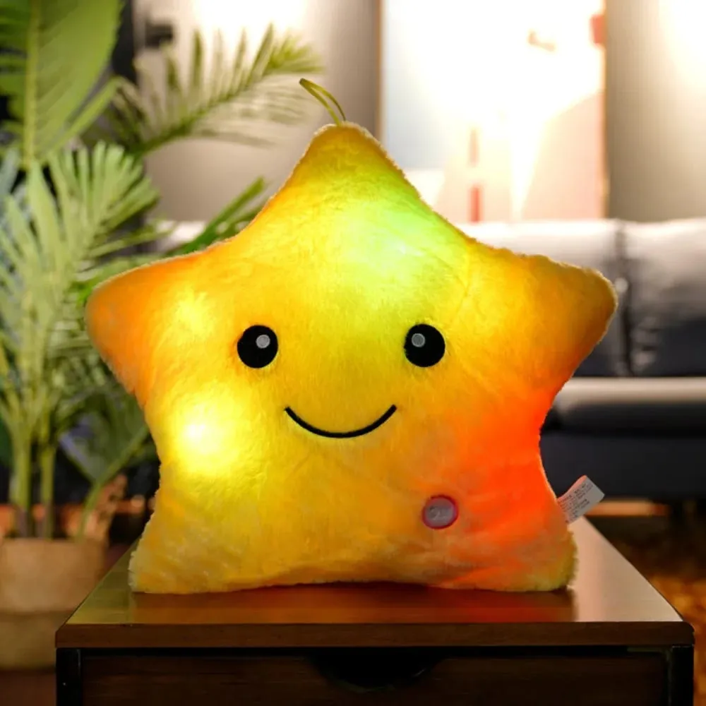 New LED Electronic Star Plush Toy Soft Star LED Star Doll Toy Home Decoration Baby Kid Toys Soft Star Pillow