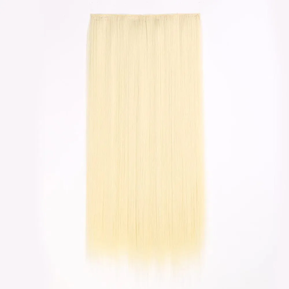 Synthetic Natural Synthetic Hair Extensions 5 Clip In Artificial Fake Ombre Blonde Brown Black Pink Straight False Hair Piece — image 41