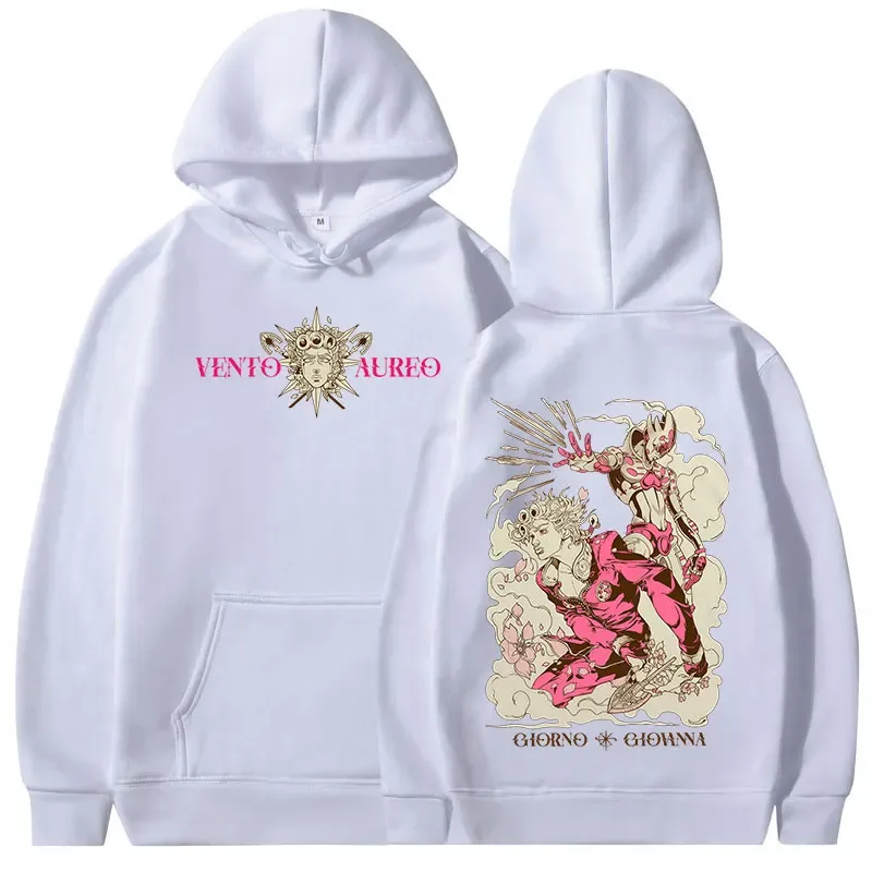 Anime Jojo Bizarre Adventure Hoodies Giorno Giovanna Manga Graphic Sweatshirts Men Women Clothing Long Sleeves Fleece Pullovers