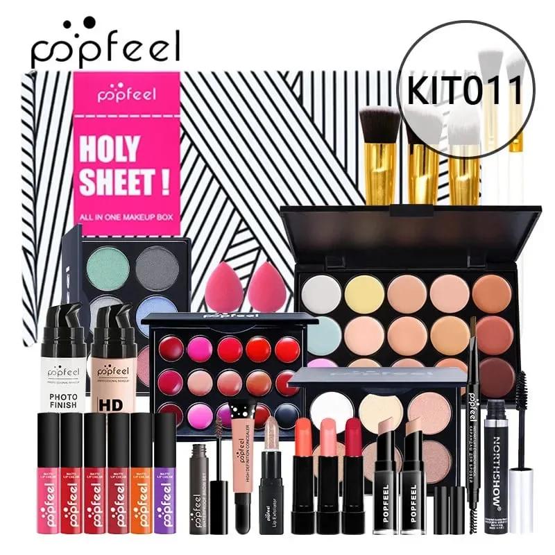 Christmas Makeup Gaveæske Foundation Eyeshadow Powder Long Lasting Lip Ink 27 stykker Fødselsdagsgaver Makeup til kvinder komplet sæt
