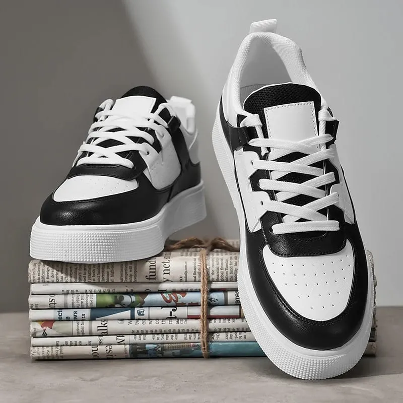 Männer Weiß Schwarz Casual Sneakers Dicke Sohle Plattform Skateboard Schuhe Mode Atmungsaktive Streetwear männer Sport Schuhe