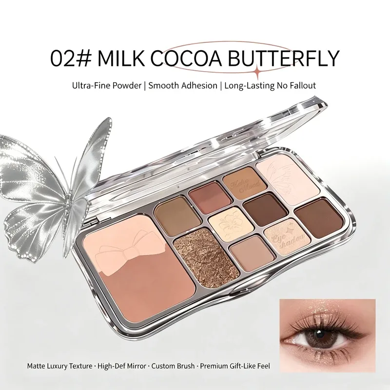 12 Colors Shimmer Matte Eyeshadow Palette Rose Pink Glitter Earth Color Eye Shadow Cosmetics Lasting Waterproof Makeup Palette