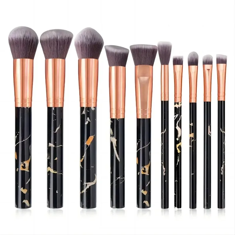 Set Berus Mekap Biru 12Pcs Berus Bedak Asas Profesional Blending Blush Blush Concealer Berus Bulu Gentian Sintetik — image 7