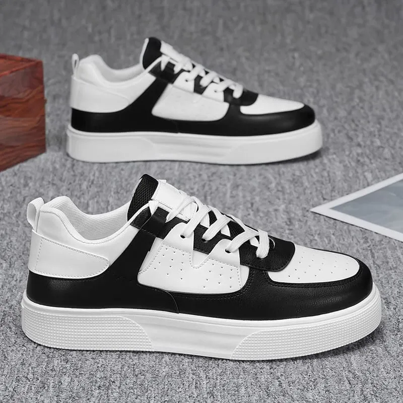 Männer Weiß Schwarz Casual Sneakers Dicke Sohle Plattform Skateboard Schuhe Mode Atmungsaktive Streetwear männer Sport Schuhe