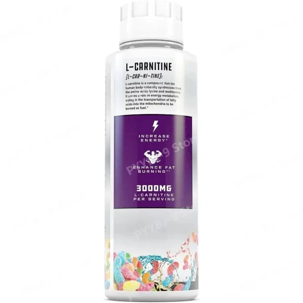 L-Carnitine Liquid 3000mg Sour Gummy Worm Flavor 31 Servings Fitness Supplement Amino Acid Drink Energy & Metabolism Support