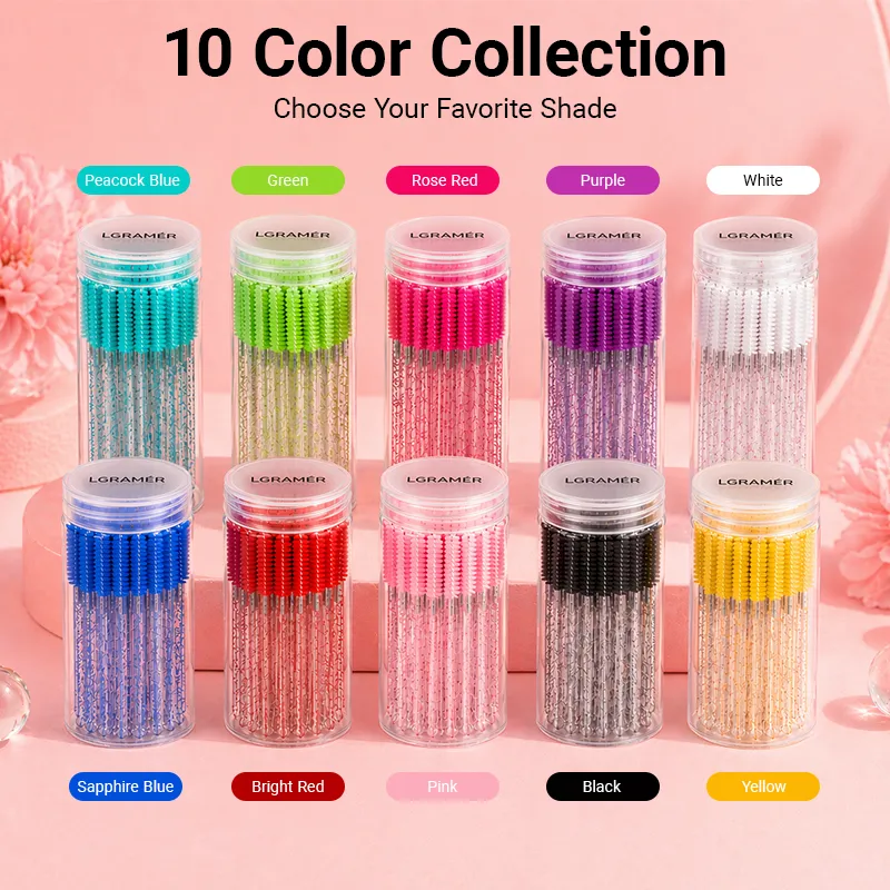 50/100 pcs Eyelash Extension Brush Disposable Eye Lashes Make Up Brushes Mascara Wand Applicator Multiple Colors Makeup Tools
