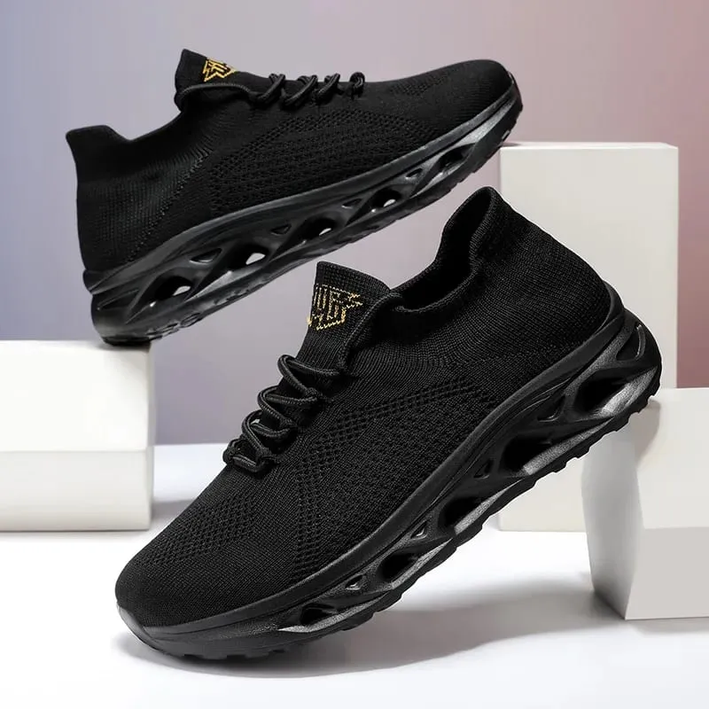 Men's Lightweight Mesh Breathable Walking Shoes Height Increasing Thick Soled Casual Outdoor Running Shoes — image 3