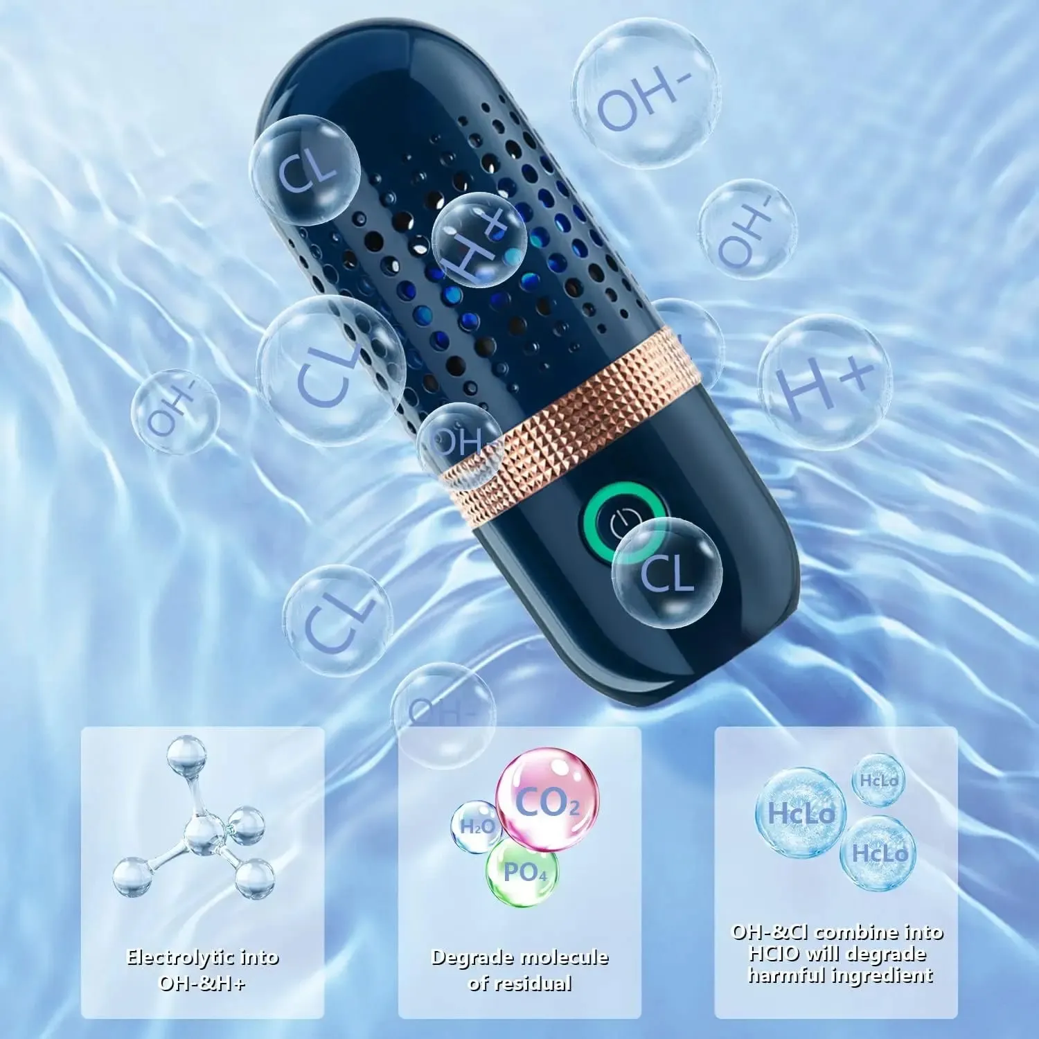 Ultrasonic Fruit Vegetable Washing Machine Capsule purifying washer Wireless Food Cleaner Suitable Outdoor Picnic Fruit Purifier