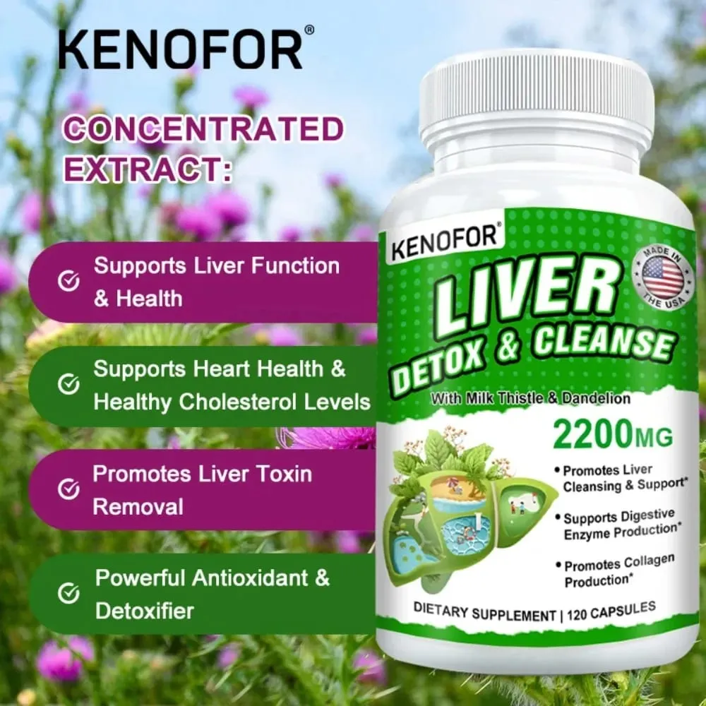 Milk Thistle with Dandelion Root-Silymarin-Antioxidant Liver & Kidney Health Support Supplement - Vegan Non-GMO Gluten Free