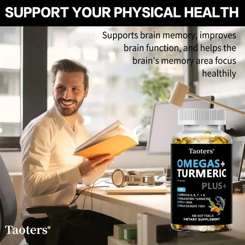 Omega 3 Fish Oil Capsules - Support Brain & Cardiovascular & Skin Health Antioxidant & Improve Memory Nervous System Health