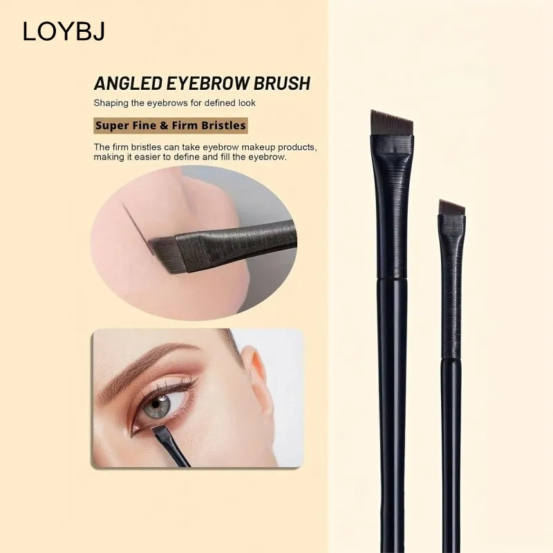 3/6/9/15/30PCS Ultra Thin Blade Eyeliner Brush Set Fine Angle Flat Eyebrow Brush Under The Eyes Flat Head Precise Detail Brushes