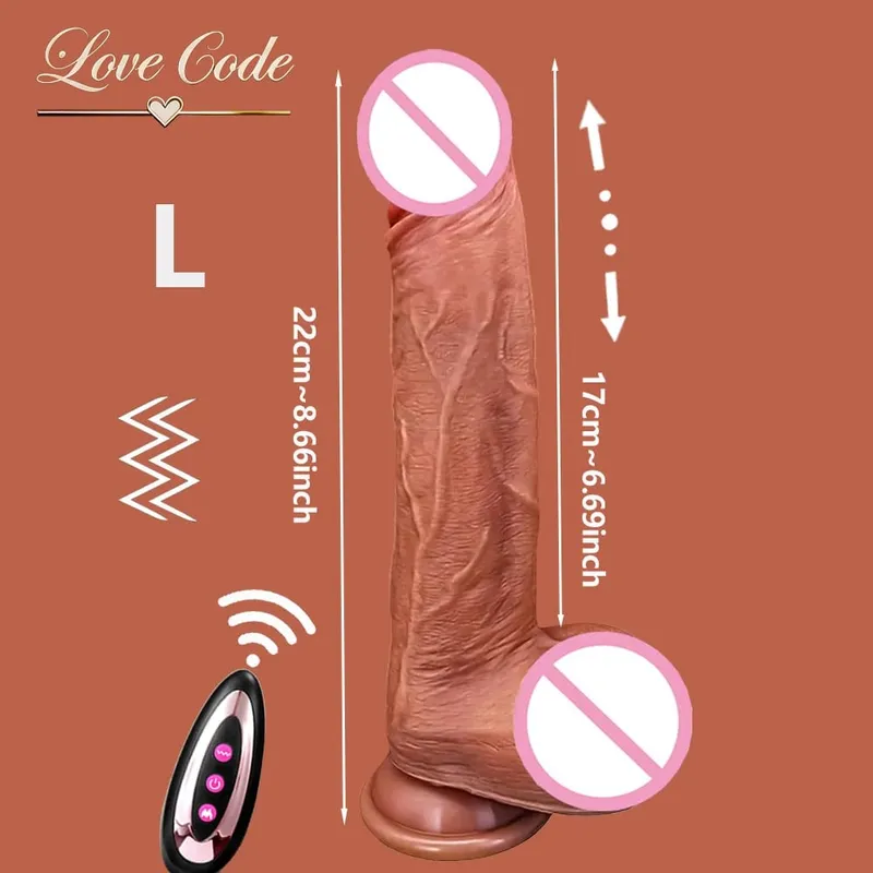 Realistic Dildo Telescopic Vibrator Masturbation Anal Plug for Women Thrusting Dick Penis Adult Remote Control Sex Toys