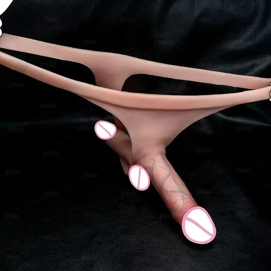 Consolador con correa de doble cabeza para parejas, pene realista de silicona portátil, pene consolador, pantalones, juguete sexual con correa para mujer