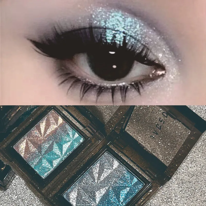 Metallic Gradient Eyeshadow Palette Silver Blue Punk Smoky Eye Shadow Highly Pigmented Pressed Purple Glitter Eyes Makeup Palet