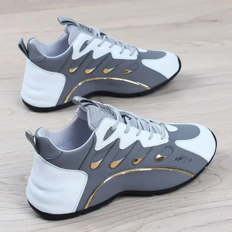 Men New Fashion Casual Sneakers for Light Soft Breathable Vulcanize Shoes High Quality Soft Leather Sneakers Zapatillas De Mujer — image 2