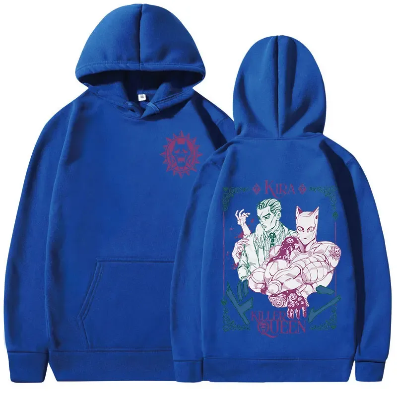 Anime JoJo Bizarre Adventure Hoodies Kira Yoshikage Killer Queen Sweatshirts Men Women Clothing Fashion Casual Comfort Pullovers